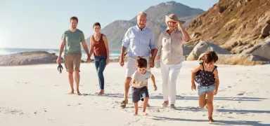 Multigenerational family at the beach