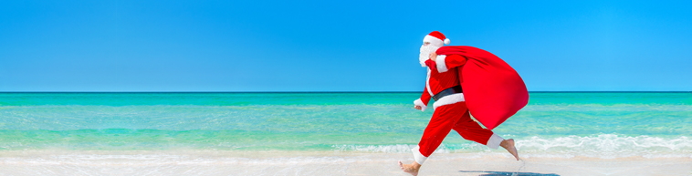 santa on beach
