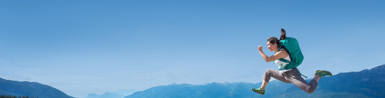 woman leaping in air