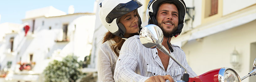 couple on moped