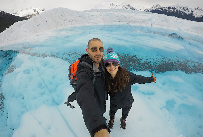 couple at glacier