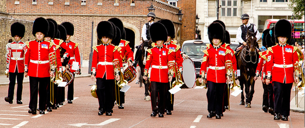 Changing of the guard at London’s Buckingham Palace