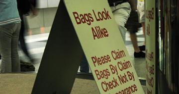 Baggage claim sign